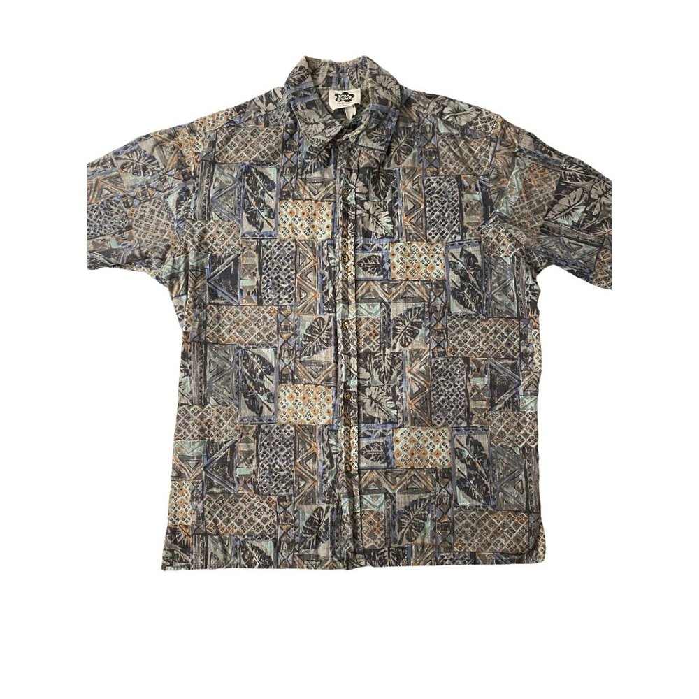 Vintage Hilo Hattie Aloha Men's Shirt, Size XL. Grey, Button Down, Hawaiian